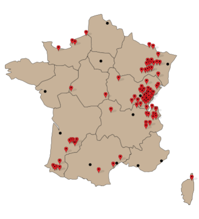 Carte des distributeurs